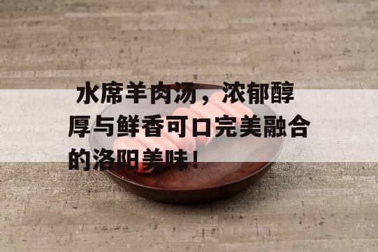  水席羊肉汤，浓郁醇厚与鲜香可口完美融合的洛阳美味！